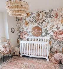 Harlow Peel And Stick Wallpaper Removable Baby Girl Nursery Room Nursery Baby Room Baby Girl Room