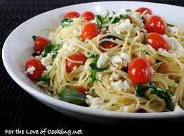 Stir in wine and juice; Angel Hair Pasta With Arugula Feta Cheese Tomatoes And Pine Nuts For The Love Of Cooking