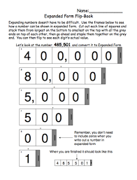 Expanded Form Of A Number Flip Book Flip Book Summer Math Activities Math Place Value