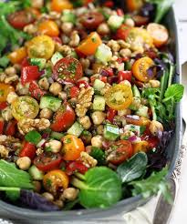 A Vibrantly Colored Mix Of Beans Diced Vegetables And Chopped Olives Coated In A Tangy Olive Oil And Red Win Chopped Salad Diet Salad Recipes Delicious Salads