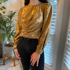 Sz.med reallydopevintage 5 out of 5 stars (661) $ 20.00. Anthropologie Tops Anthropologie Nsr Metallic Gold Womens Blouse Poshmark