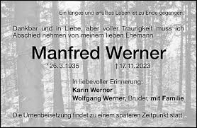 Traueranzeigen von Manfred Werner
