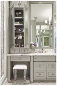 If your vanity has lower drawers, then you can hide away the smaller products and reduce clutter on the top. Makeup Vanity In Bathroom Or Bedroom