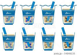 イラスト素材 オシャレなタピオカドリンク タピオカドリンク タピオカパール ドリンク