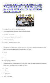Check spelling or type a new query. Doc 125 Soal Persiapan Utn Kompetensi Pedagogik Untuk Guru Tk Docx Desri Meliani Academia Edu