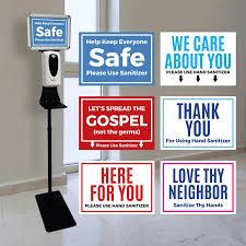 Touchless Hand Sanitizer Station With Sign Holder Sanitizer Stand Outreach In 2020 Hand Sanitizer Sanitizer Sign Holder