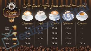 Cream with texture and olive green coffee line vectors coffee shop menu. Coffee Shop Version 2 Menu Board Psd Template Eclipse Digital Media