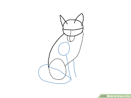 Now draw in the back and base of the tail. Drawing Outline Fox Face Drawing Easy