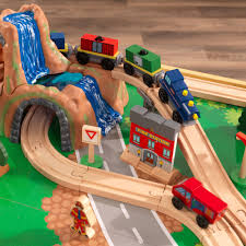 Wooden train set table for kids, deluxe had painted wooden set with tracks, trains, cars, boats, and accessories for boys and girls by hey! Kidkraft Train Set Table Novocom Top