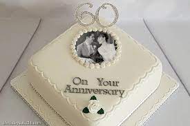 With six decades of marriage comes years of incredible memories, and what better way to celebrate than by. Happy 60th Wedding Anniversary Cake With Photo Edit