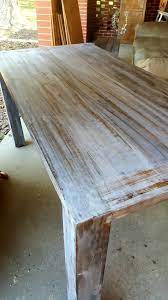 Dark stains applied to a dark timber may also cause a darker result than anticipated. Pop White Wash Pickle On Your Dry Dark Stain Looks Awesome Rustic Dining Table Dining Room Table White Wash
