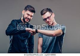 Best friends stock images from offset. Picture Of Two Best Friends Men Looking At Each Other And Showing Unity Of Their Friendship Happy Friends Smiling Canstock
