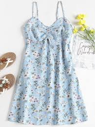 Floral Print Mini Empire Waist Sundress Light Sky Blue Affiliate Mini Empire Floral Print Wa Mini Dress Casual Leopard Print Dress Casual Dresses