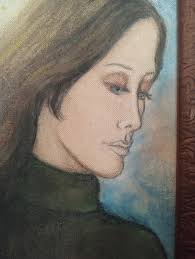 Vintage Pastel Pencil Color Drawing Painting Of A Woman 1977 By Deborah  Burnham