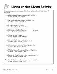 Living Non Living Multiple Choice Science Units Body Systems Worksheets English Worksheets For Kids