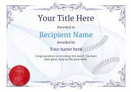 Editable certificate templates ready for you to download and customize for any occasion. Sports Award Printable T Ball Participation Certificate T Ball Award Black Team Colors Instant Download Pdf With Fillable Fields Art Collectibles Memorabilia Efp Osteology Org