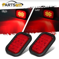 2pc 12 Led Rectangular Truck Trailer Stop Turn Tail Lights Red 5 X3 Flush Mount Ebay