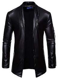 Men S Faux Leather Jacket Solid Colored Winter Leather Jackets Regular Daily Long Sleeve Pu Coat Tops Black 2021 Us 16 49 Mens Leather Jacket Long Faux Leather Jacket Men Leather Jacket Men