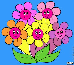 kolorowanka wiosenne kwiaty , rysunek do druku wiosenne kwiaty