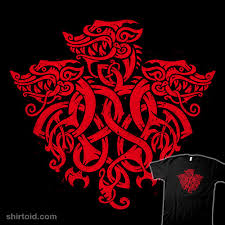 Same design was requested with more black for the project they are using it for. Three Headed Celtic Dragon Shirtoid