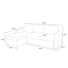 100 x 190 x h 14. Positis Divano Letto Con Penisola E Contenitore In Tessuto 3 Posti Design