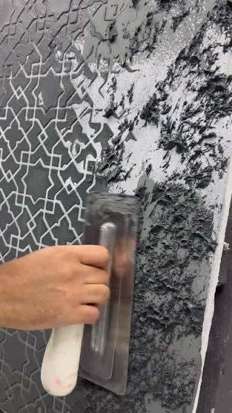 Mur avec peinture décorative effet stuc vénitien — finition décorative haut de gamme