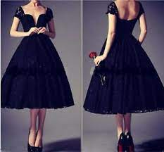 Get the best deals on black and white wedding dress short and save up to 70% off at poshmark now! Vintage 1950 S Black Tea Length Lace Wedding Dress Short Bridal Gown Custom Size Ebay