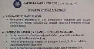 Kerja Kosong Di Labuan 6 Jawatan Kosong Di Gapmata Sajian Labuan
