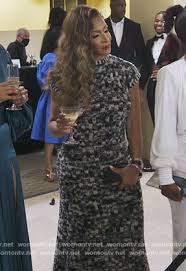 WornOnTV: Sharee's black tweed knit dress