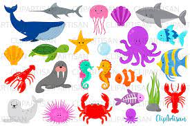 Perfect for for summer party invites, scrapbooking baby shower graphics, decor and more. Sea Creatures Clipart Under The Sea Clip Art Whale Shark By Clipartisan Thehungryjpeg Com