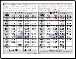 Explore hyderabad's sunrise and sunset, moonrise and moonset. Lums Namaz Times Chart
