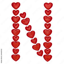 Old newspaper magazine cutouts for creative crafting. Letter N Made From Decorative Red Hearts Isolated On White Background Concepts Abc Alphabet Logo Words Symbols Love Valentines Day Stock Photo Adobe Stock