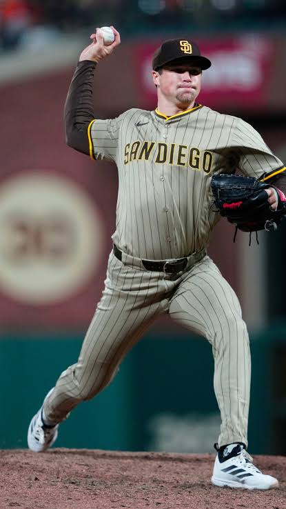 Padres closer Mason Miller delivering a high-velocity pitch during the 2026 season., do AI tạo