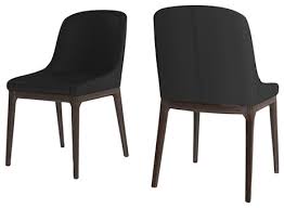 Anna Chair Leather Walnut Legs Set Of 2 Midcentury Dining Chairs By Mater Design Us