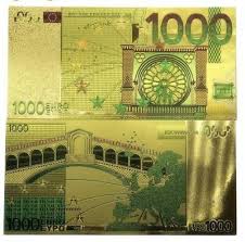 ¢), or into 1000 mills for accounting and taxation purposes (symbol: 24k Vergoldeter 1000 Schein Mit Zertifikat Sammlung Eur 8 00 Picclick De