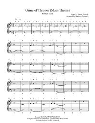 Free sheet music for piano. Game Of Thrones Main Theme By Ramin Djawadi Piano Sheet Music Rookie Level