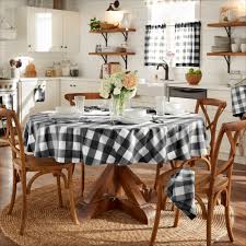 Black And White Buffalo Check Tablecloth Stylish Rustic And Beautiful The Farmhouse Living Collection Offers Everything You Need To Create The Shabby In 2020 Farmhouse Living Elrene Home Fashions Table Cloth