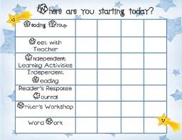 daily balanced literacy must do menu rotation chart star theme