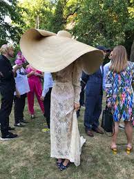 How Danish It Girl Emma Leth Pulled Off Jacquemus S Massive Hat At Her Wedding Summer Hats Beach Beach Hat Jacquemus
