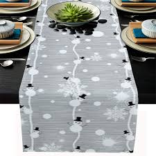 Come check out our stylist jenny's guide to lifting your dining table from the everyday good luck with your celebration! Buy Linen Burlap Table Runner Merry Christmas Dresser Scarf Table Decorations For Everyday Use 16x72 Inch Table Runners For Dinner Parties Events Snowman Grey White Online In Turkey B08fddsd5q