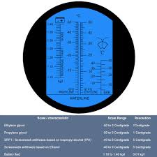 antifreeze refractometer for glycol antifreeze coolant and battery acid antifreeze tester for measuring freezing point of automobile antifreeze and