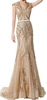 Gold Cocktail Dress Gold Evening Gown Prom Dress Floor Length Gown Crystal And Beaded Rhine Beaded Prom Dresses Long Long Evening Gowns Gold Cocktail Dress