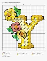 Yellow Alphabet Crowned With Flowers Cross Stitch Patterns Illustration Hd Png Download Kindpng