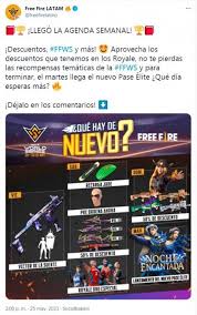 Free fire lança elite pass no início de cada mês. Free Fire Agenda Semanal Del 25 De Mayo Al 1 De Junio Tyc Sports