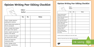 Explore 4,000+ activities on education.com. Opinion Writing Peer Editing Checklist For Kids