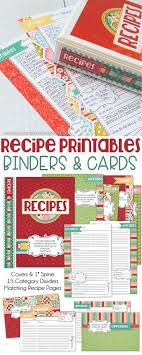 Recipe Printables Full Size Binder Half Size Binder And Cards 4x6 And 5x7 Such A Cute Des Recipe Book Diy Printable Recipe Cards Recipe Binder Printables