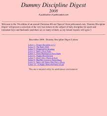 Maybe you would like to learn more about one of these? Dummy Discipline Digest 2008
