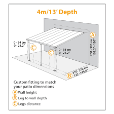 Palram Feria 26 Ft W X 13 Ft D Patio Awning Wayfair Patio Awning Polycarbonate Roof Panels Covered Patio