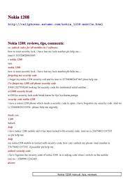 Why should i unlock my nokia 1208 unlock code? Nokia 1208 Reviews Tips Comments Cellphones Extemo Com