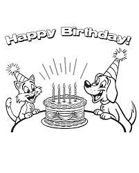 Free happy birthday coloring pages. Happy Birthday Printable Coloring Page Free Novocom Top